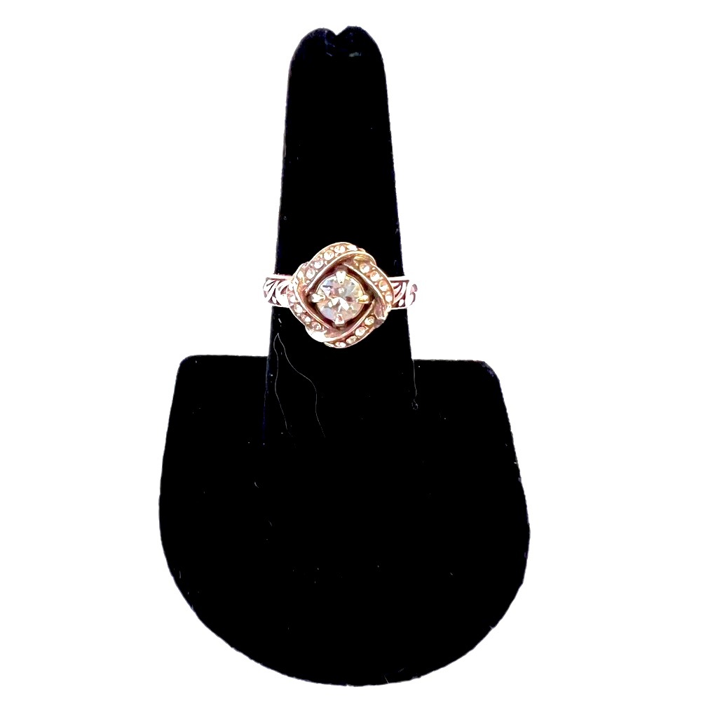 Brighton Two-Tone Ring with Crystal Center